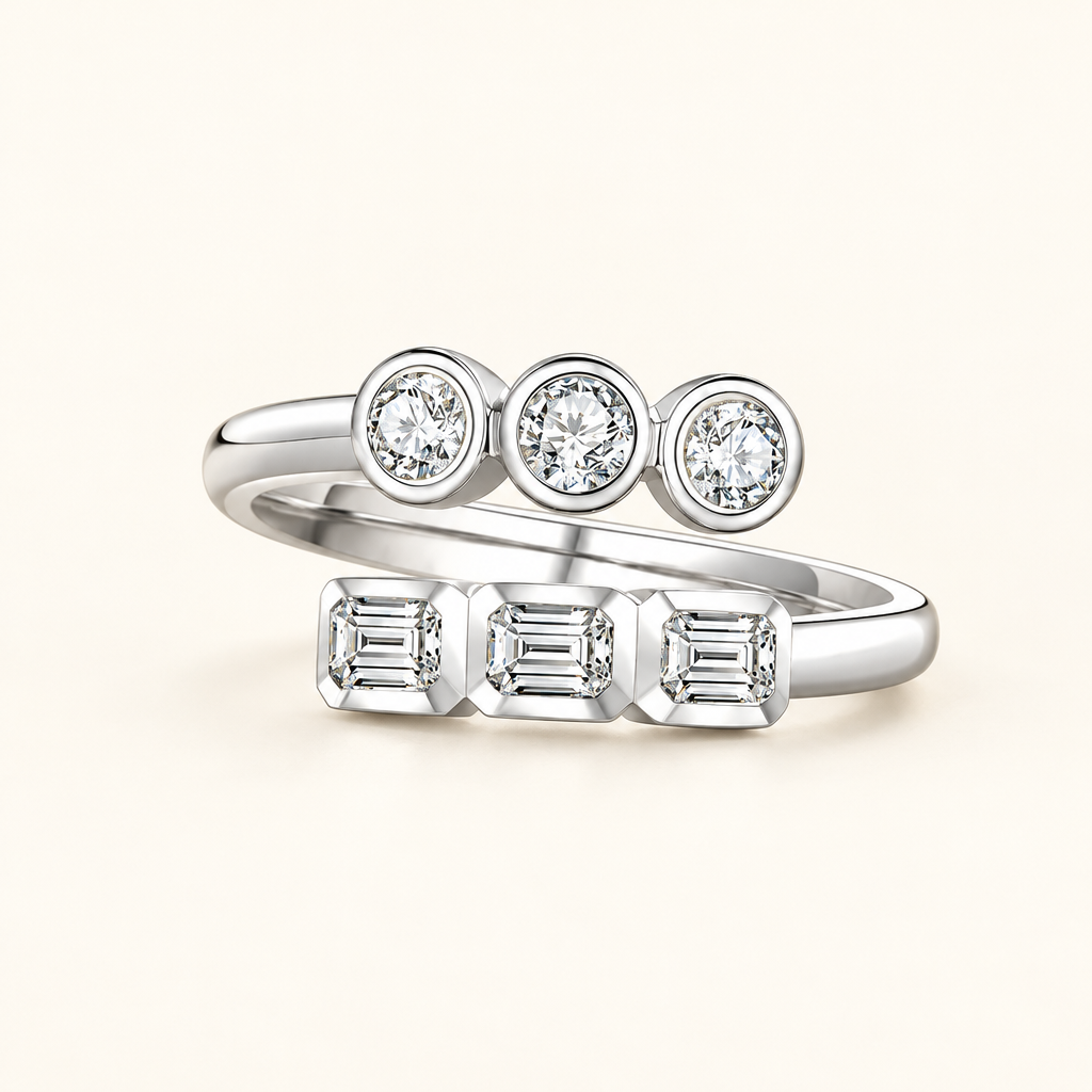 The Emerald Grace Diamond Ring in 18K White Gold - Future Jewelry