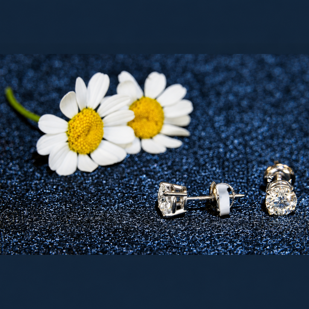 0.5 to 10 Carat Lab Diamond Stud Earrings in 14K White Gold - Future Jewelry