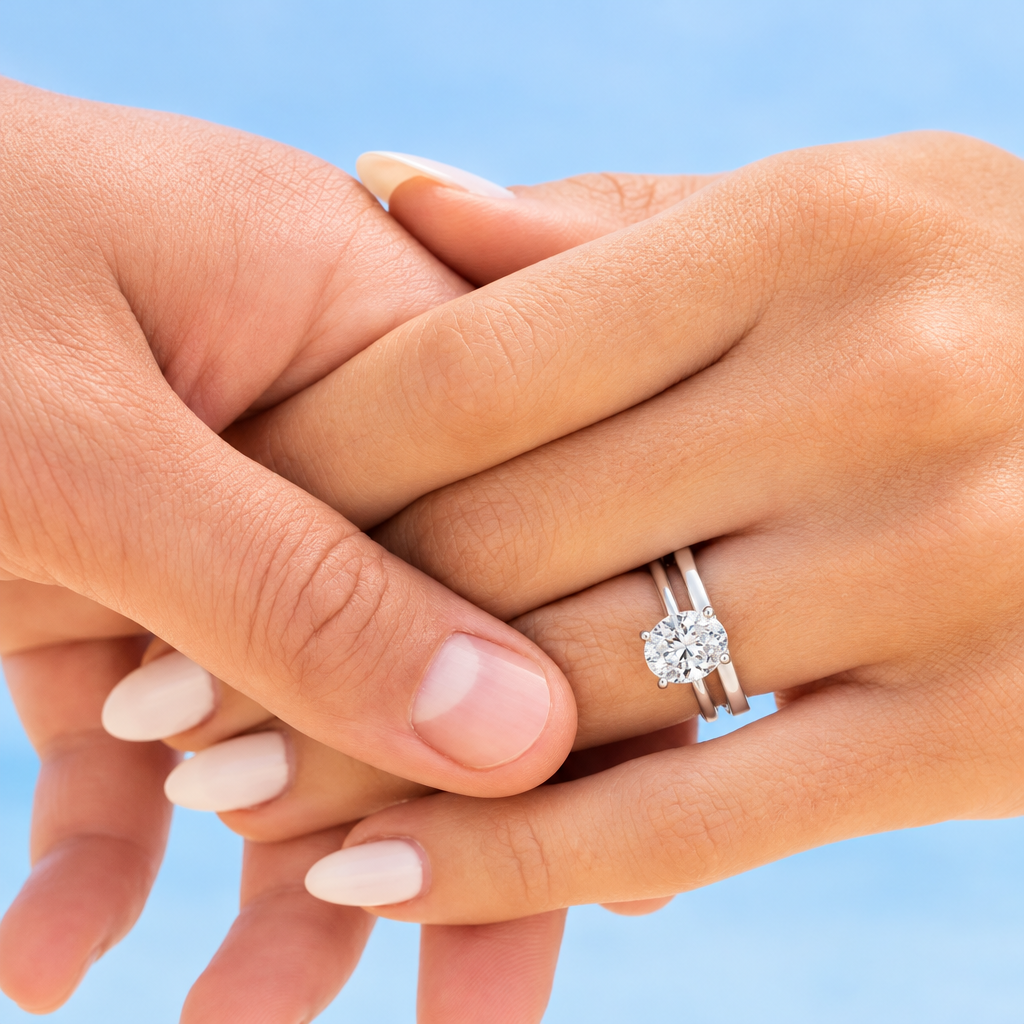 3 Carat Oval Lab Diamond Engagement Ring in 14K White Gold - Future Jewelry