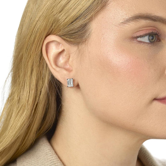 IGI Certified 1/2 to 4 Carat Emerald Cut Lab Grown Diamond Fancy Shape Stud Earrings for Women in 14k Gold Push Back Studs - Future Jewelry