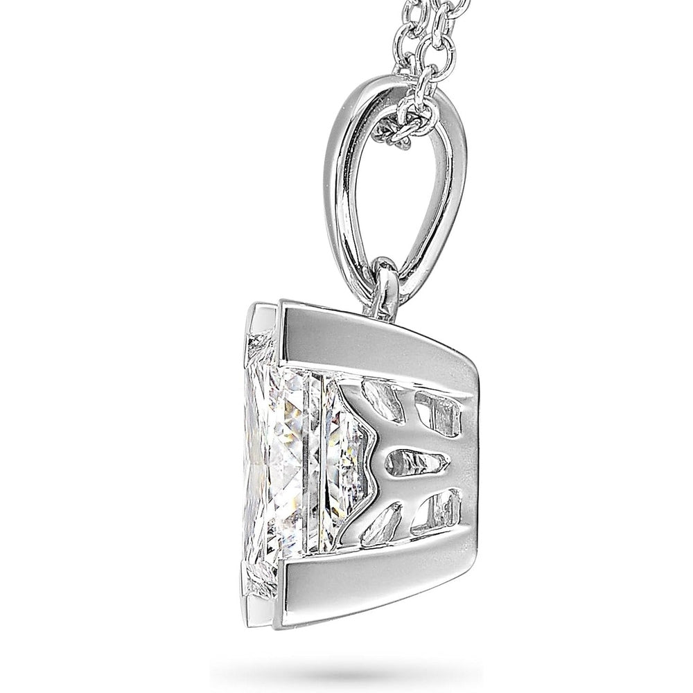 IGI Certified 1/4 to 3 Carat Princess Cut Lab Grown Diamond Square Solitaire Pendant Necklace for Women I 16 to 18 Inch Adjustable Chain - Future Jewelry