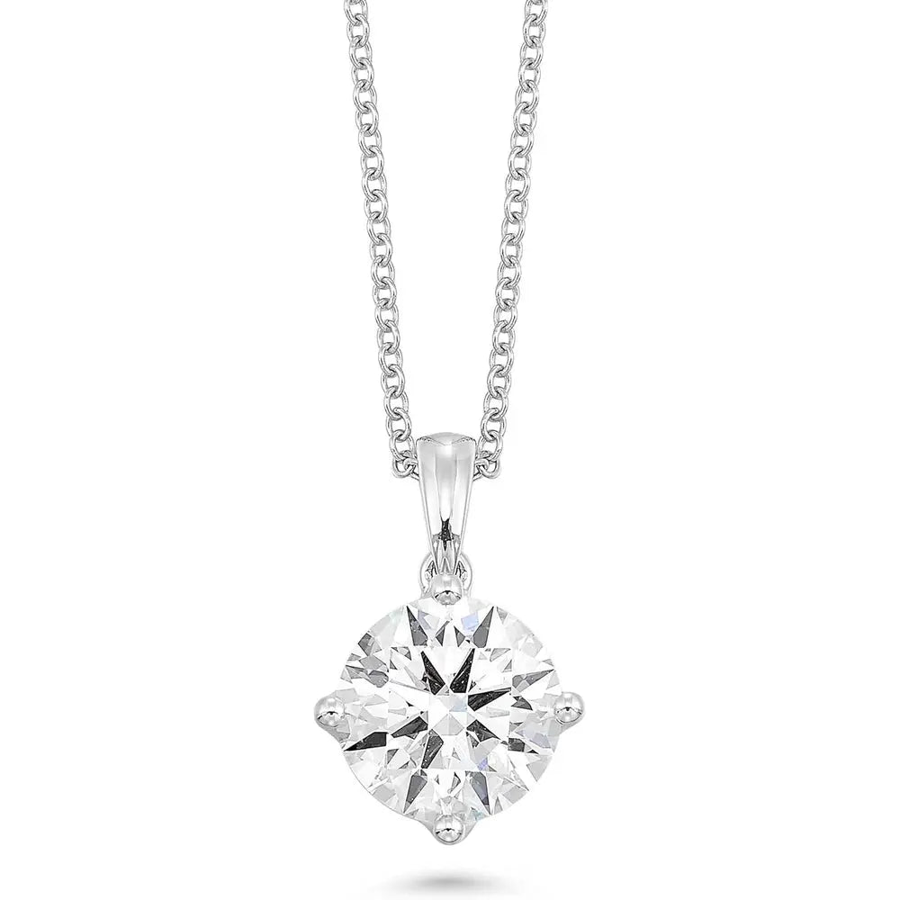 IGI Certified 1/4 to 4 Carat Round Brilliant Cut Lab Grown Diamond Solitaire Pendant Necklace for Women I 14k Gold Necklace - Future Jewelry