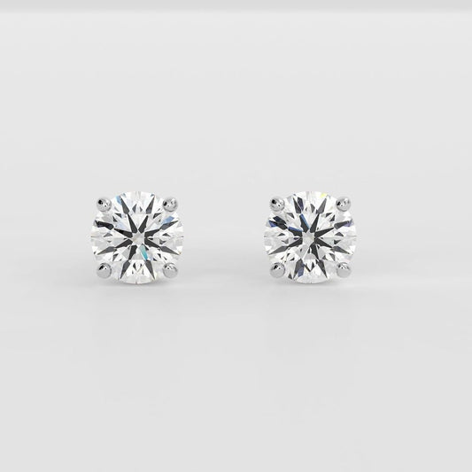 IGI Certified One Carat Lab Diamond Studs in 14K White Gold - Future Jewelry