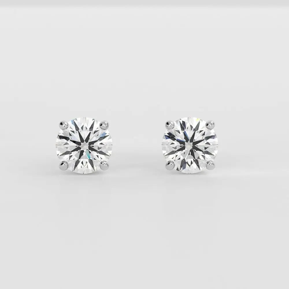 IGI Certified One Carat Lab Diamond Studs in 14K White Gold - Future Jewelry