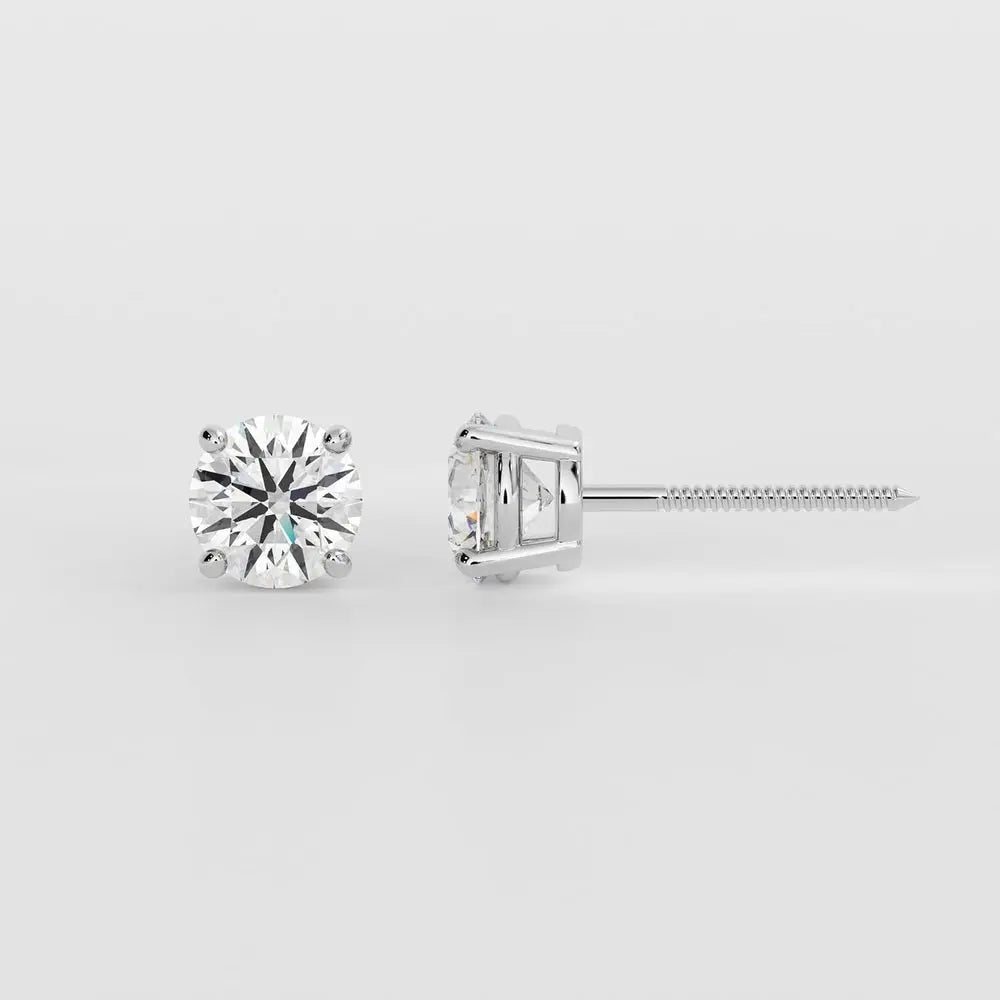 IGI Certified One Carat Lab Diamond Studs in 14K White Gold - Future Jewelry