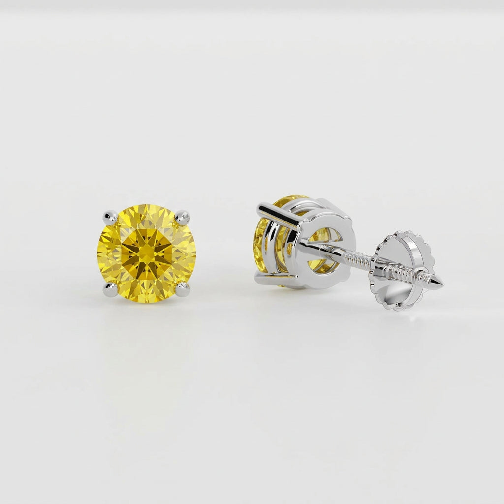 IGI Certified One Carat Lab Diamond Studs in 14K White Gold - Future Jewelry