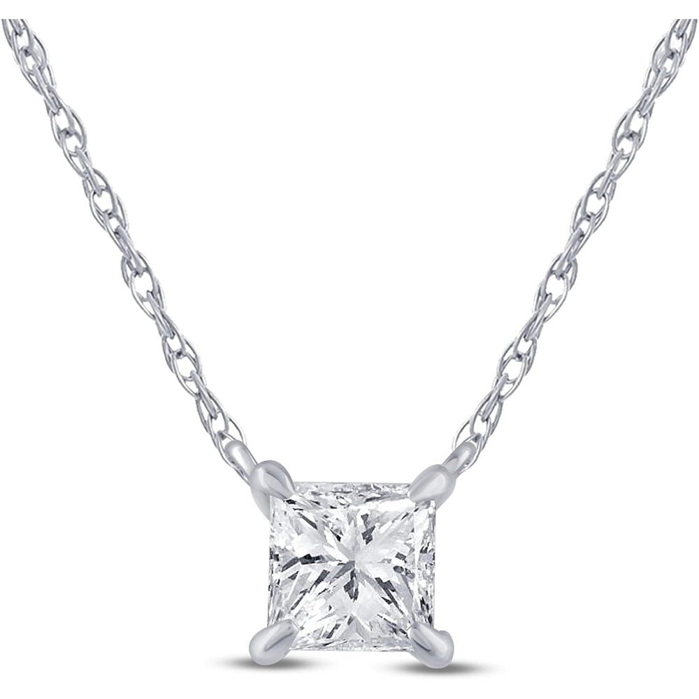 La Joya 1 Carat Diamond Necklaces for Women | GH VS/SI Lab Grown Solitaire Diamond Necklace Pendants | Solid Gold Chain Included | Variety of Shapes to Choose From - Future Jewelry