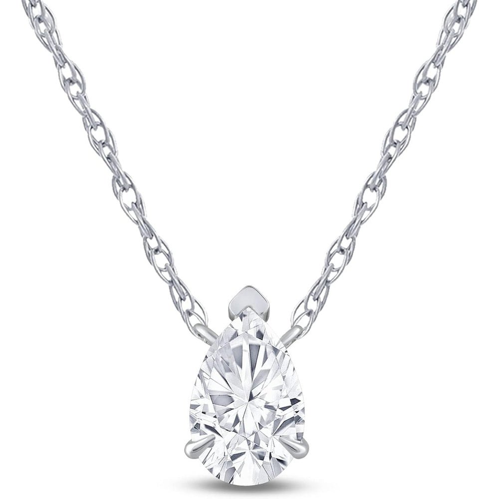 La Joya 1 Carat Diamond Necklaces for Women | GH VS/SI Lab Grown Solitaire Diamond Necklace Pendants | Solid Gold Chain Included | Variety of Shapes to Choose From - Future Jewelry