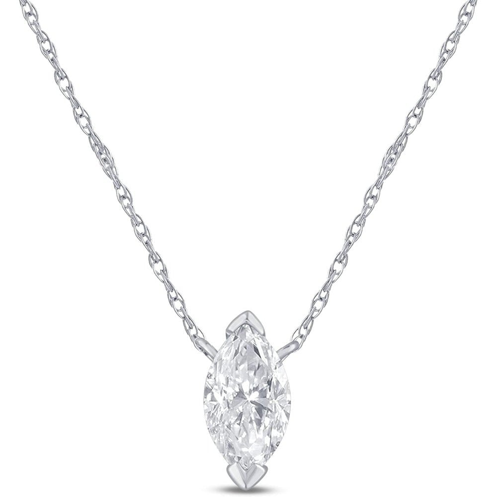La Joya 1 Carat Diamond Necklaces for Women | GH VS/SI Lab Grown Solitaire Diamond Necklace Pendants | Solid Gold Chain Included | Variety of Shapes to Choose From - Future Jewelry