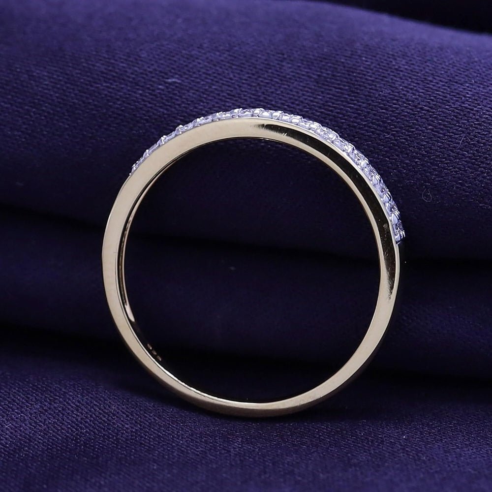 Lab Diamond Double Row Wedding Band in 14K Gold Over Silver - Future Jewelry