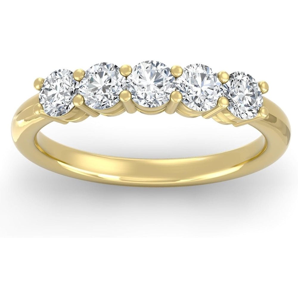 Lab Diamond Five Stone Ring in 14K White or Yellow Gold - Future Jewelry