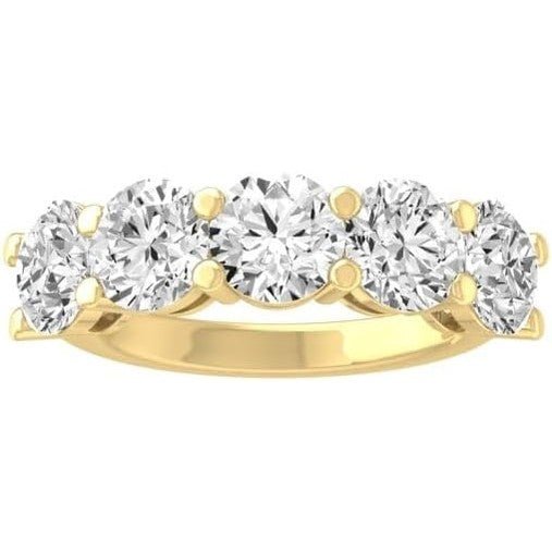 Lab Diamond Five Stone Ring in 14K White or Yellow Gold - Future Jewelry
