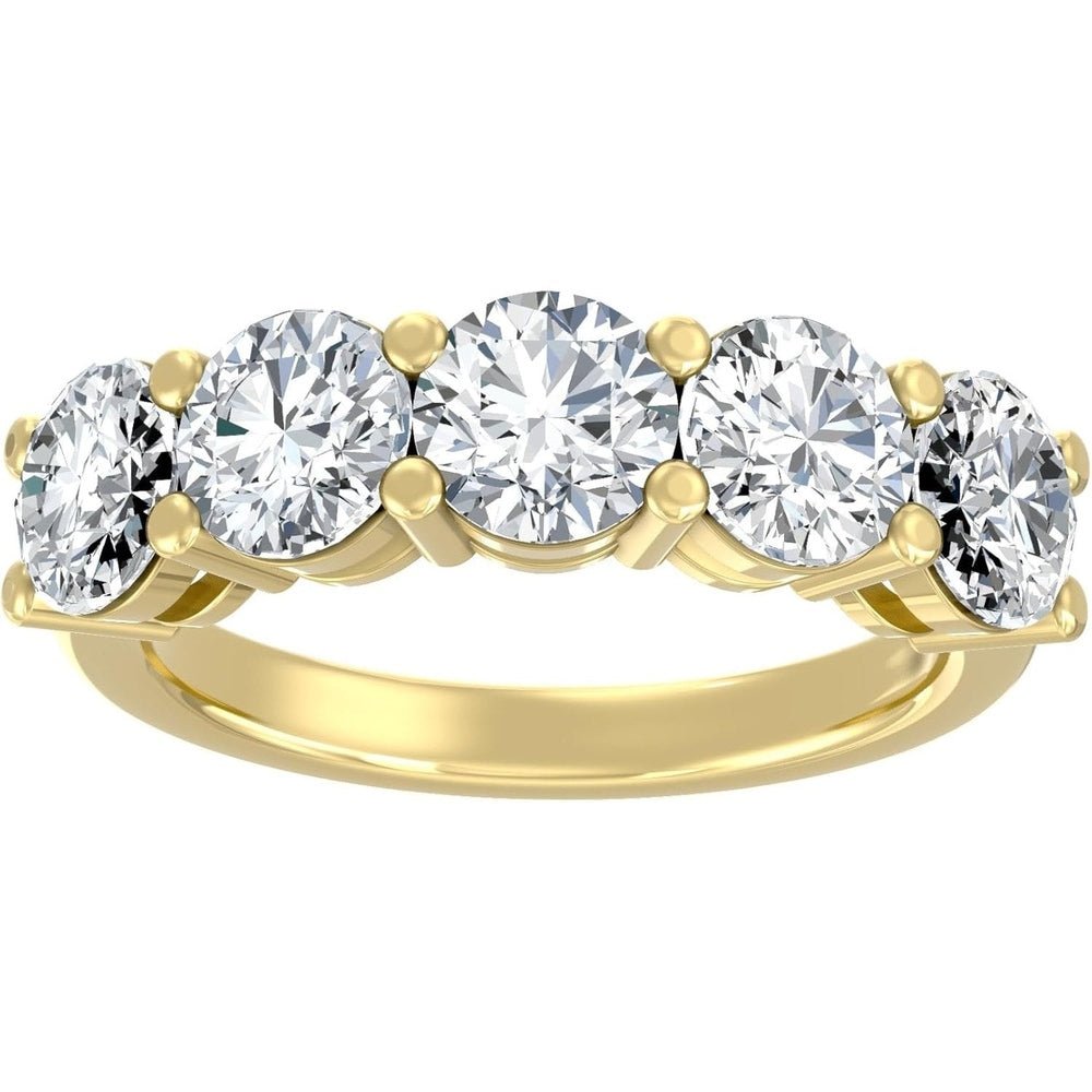 Lab Diamond Five Stone Ring in 14K White or Yellow Gold - Future Jewelry