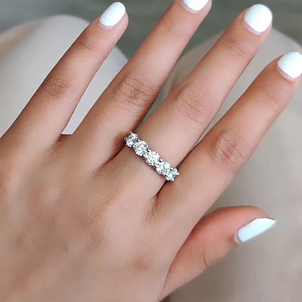 Lab Diamond Five Stone Ring in 14K White or Yellow Gold - Future Jewelry