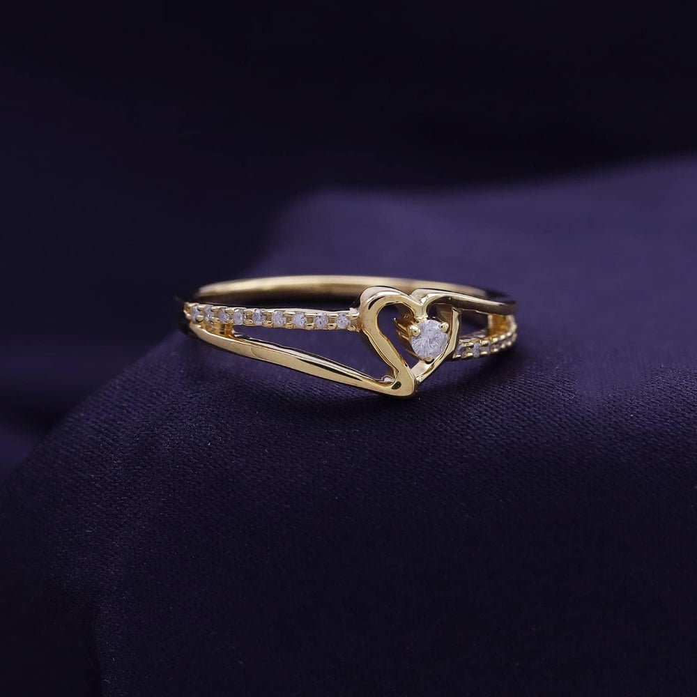 Lab Diamond Heart Promise Ring in 14K Rose Gold - Future Jewelry