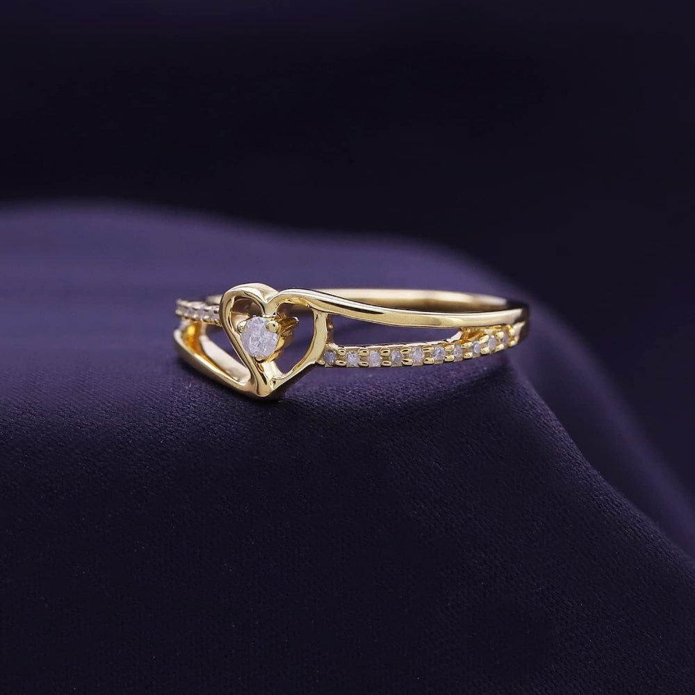 Lab Diamond Heart Promise Ring in 14K Rose Gold - Future Jewelry