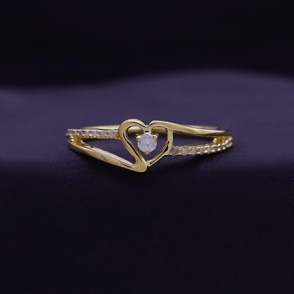 Lab Diamond Heart Promise Ring in 14K Rose Gold - Future Jewelry