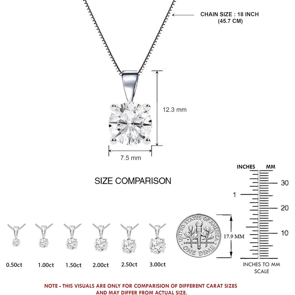Lab Diamond Solitaire Necklace in 14K White Gold for Women - Future Jewelry