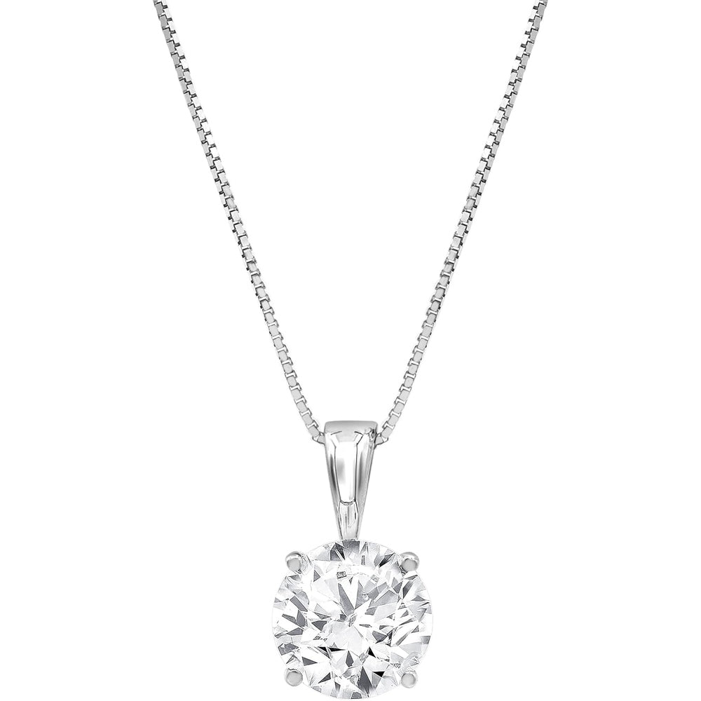 Lab Diamond Solitaire Necklace in 14K White Gold for Women - Future Jewelry