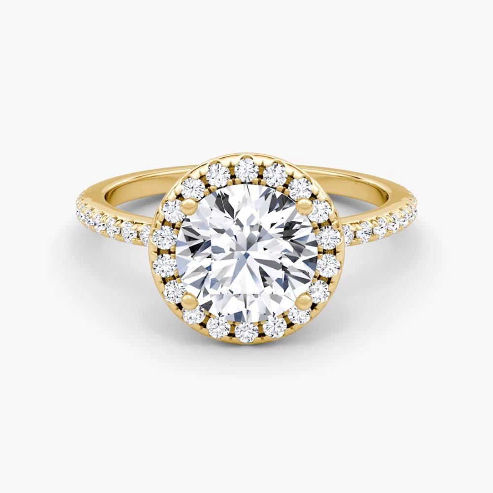 Lab Grown 18k Yellow Gold 2 Ct Round Cut Diamond Engagement Ring IGI - Future Jewelry