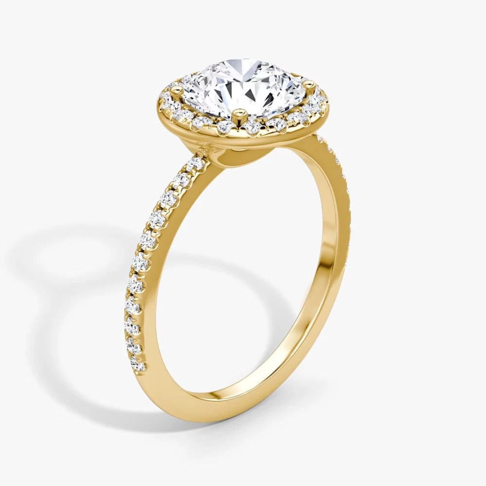 Lab Grown 18k Yellow Gold 2 Ct Round Cut Diamond Engagement Ring IGI - Future Jewelry