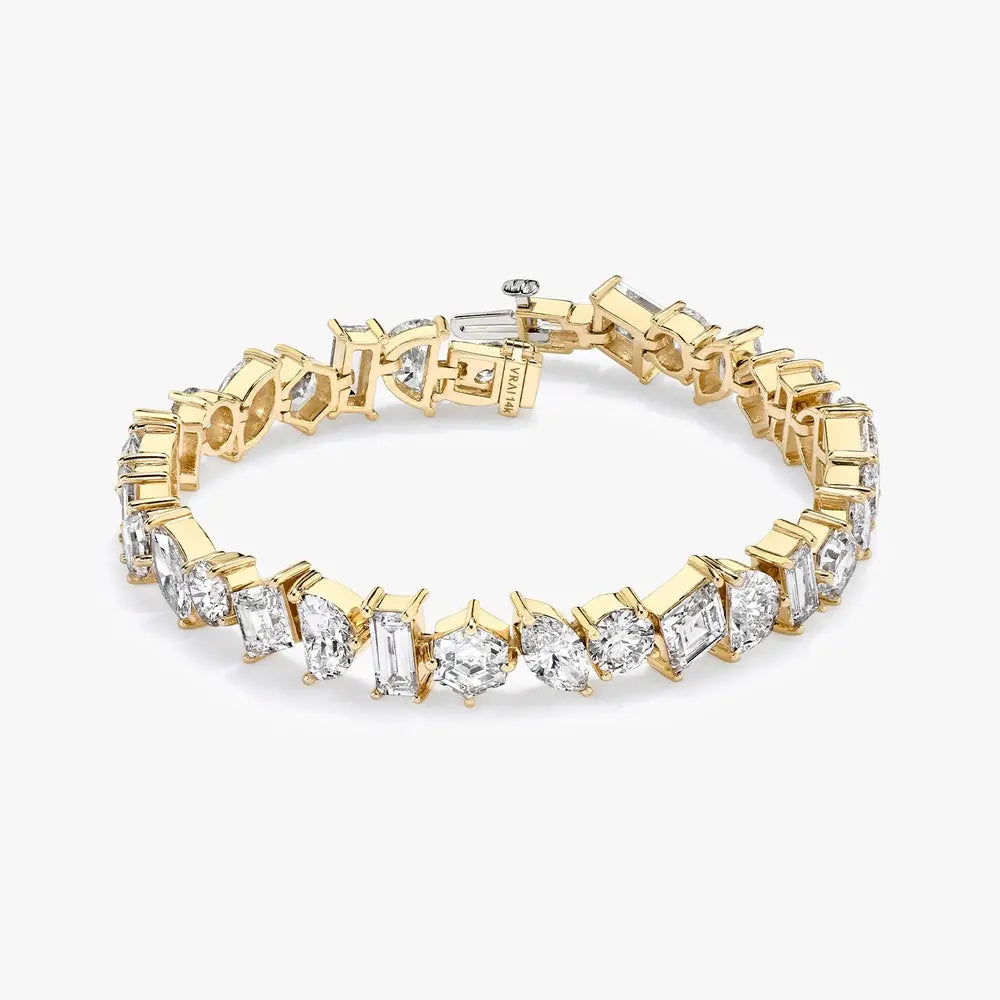 Celestial Radiance Lab-Grown Diamond Bracelet – 19 Total Carat Weight, 14K Yellow Gold, Ethical & Brilliantly Crafted