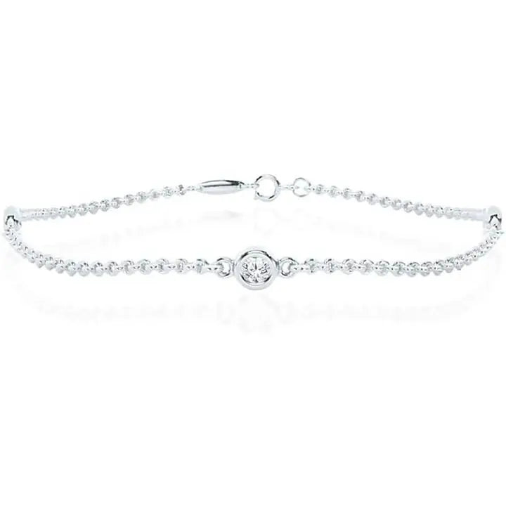 Lab Grown Diamond Bracelets for Women | 1/4 - 1 Carat White Gold Silver Adjustable Bolo Diamond Bracelet - Future Jewelry