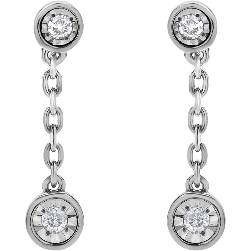 Lab Grown Diamond Chain Dangle Earrings in Silver - Future Jewelry