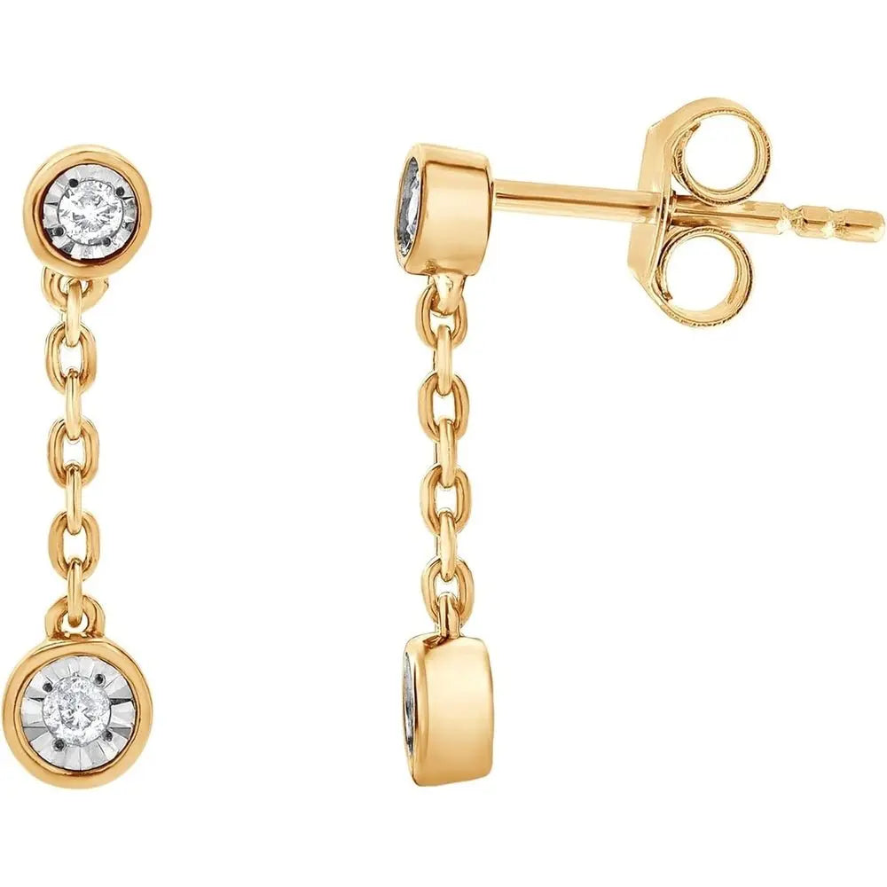 Lab Grown Diamond Chain Dangle Earrings in 14K Gold - Future Jewelry