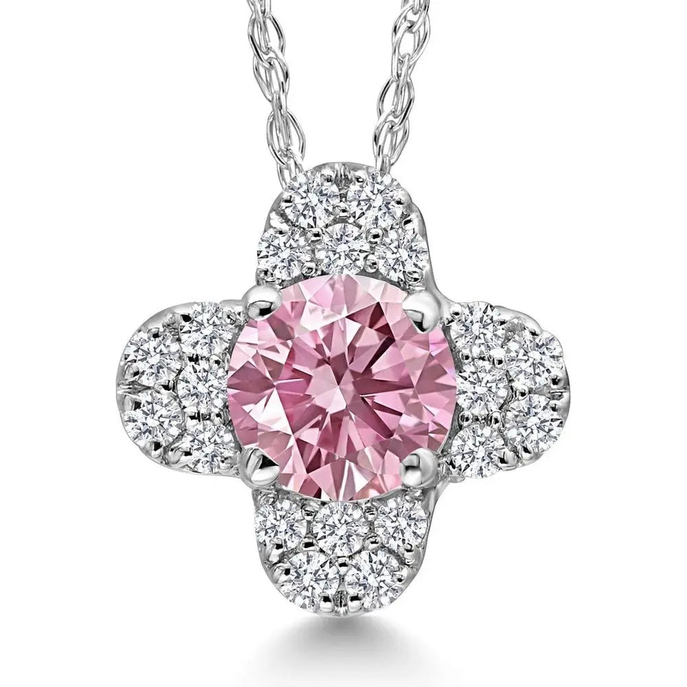 Lab Grown Diamond Clover Pendant in 14K White Gold - Future Jewelry