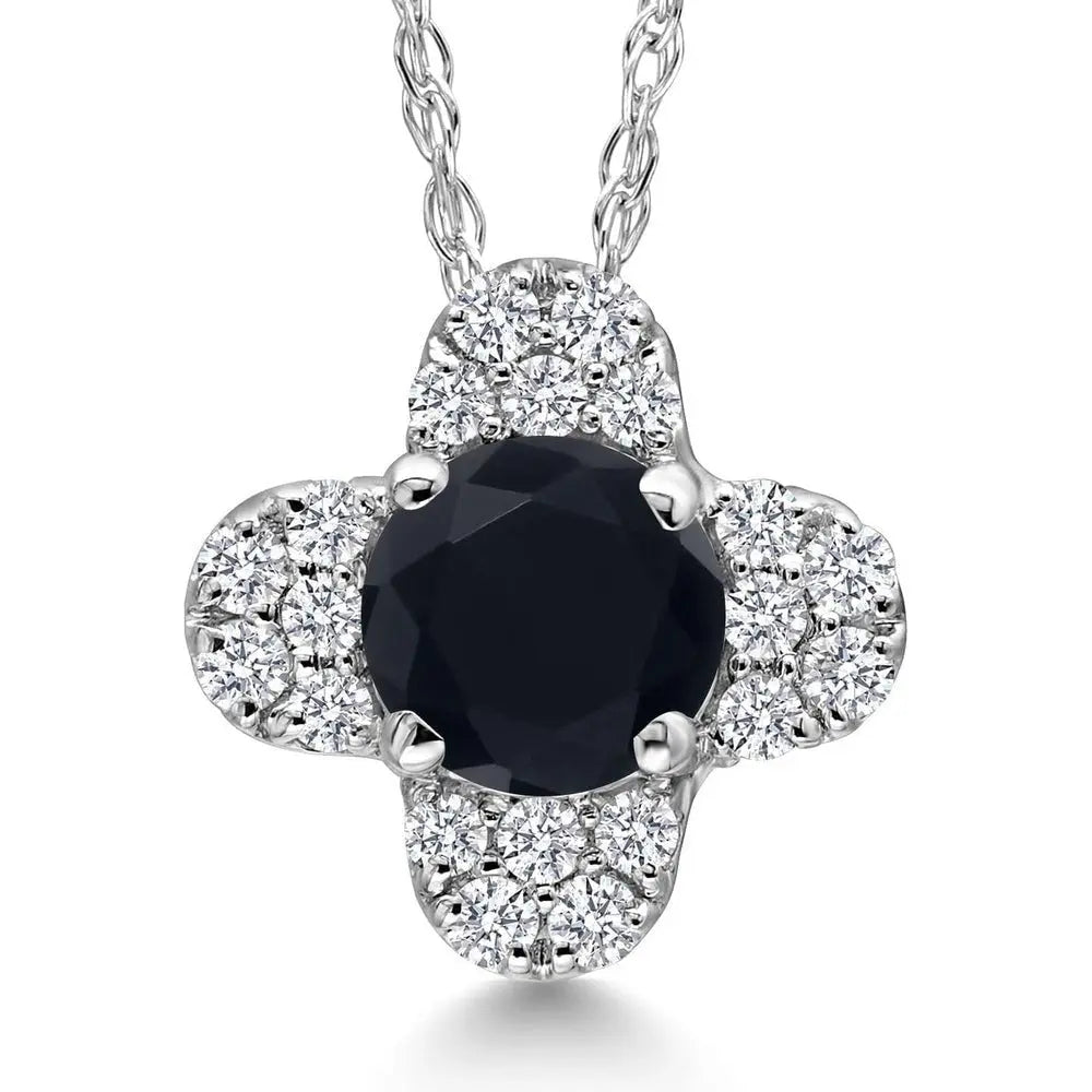 Lab Grown Diamond Clover Pendant in 10K White Gold - Future Jewelry