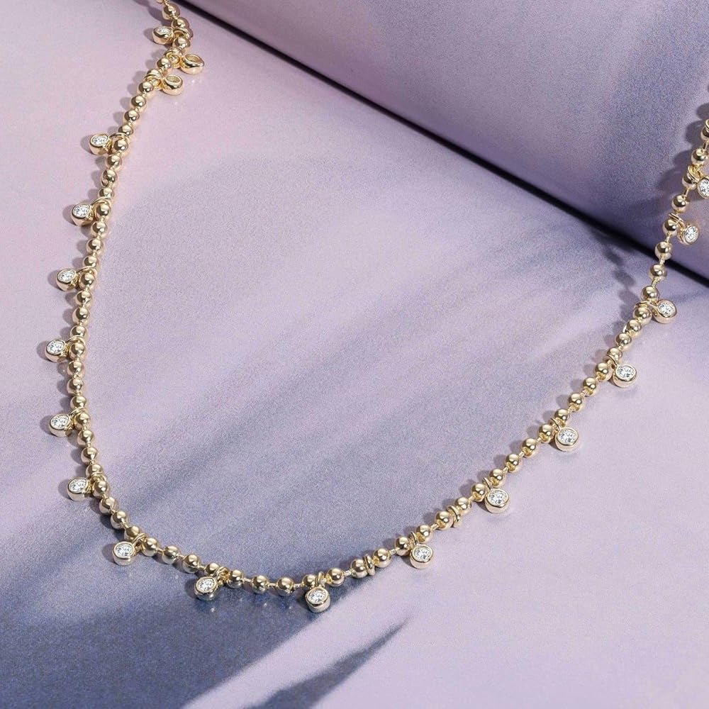 Lab Grown Diamond & Emerald Necklace in Gold Over Silver - Future Jewelry