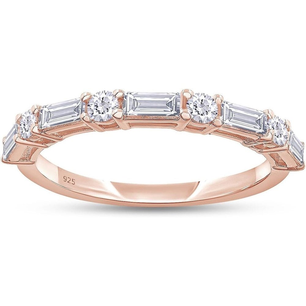 Lab Grown Diamond Half Eternity Ring in 14K Rose Gold - Future Jewelry