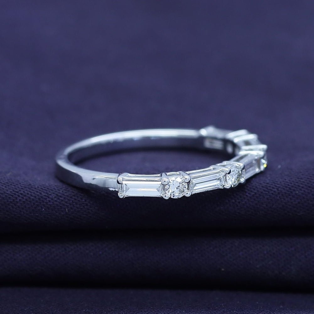 Lab Grown Diamond Half Eternity Ring in 14K Rose Gold - Future Jewelry
