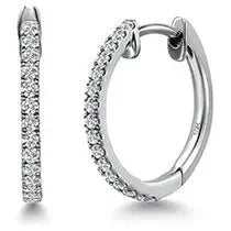 Lab Grown Diamond Hoop Earrings in 10K White Gold, Ten Millimeter - Future Jewelry