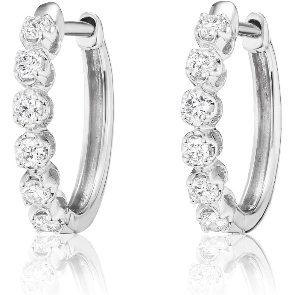 Lab Grown Diamond Huggie Earrings IGI Certified 10K Gold - Future Jewelry