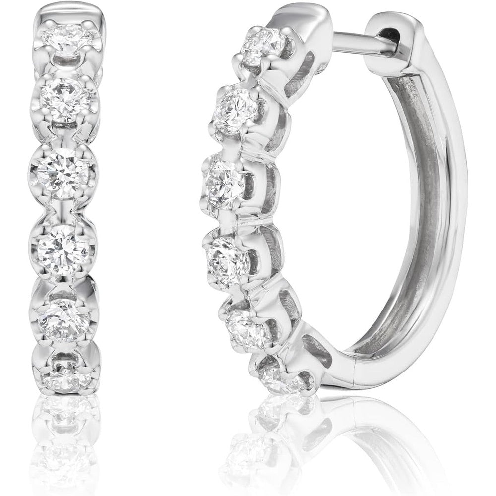 Lab Grown Diamond Huggie Earrings IGI Certified 10K Gold - Future Jewelry