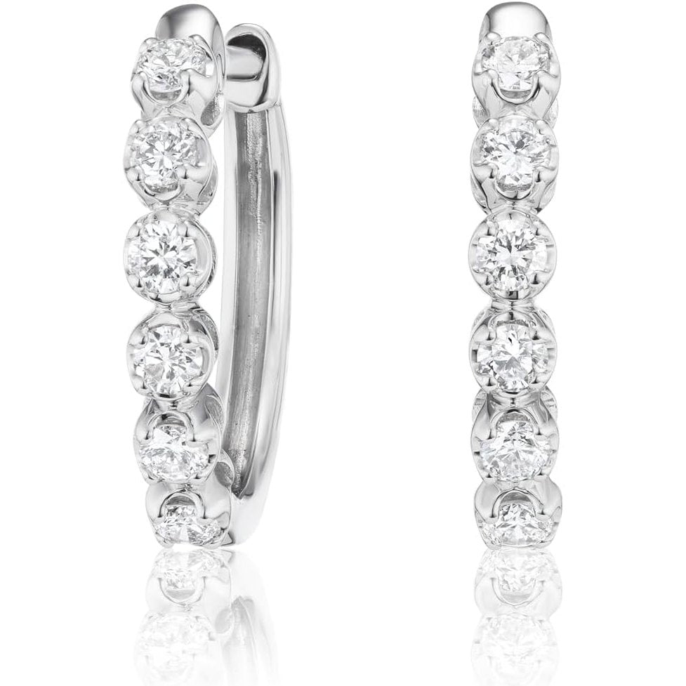 Lab Grown Diamond Huggie Earrings IGI Certified 10K Gold - Future Jewelry