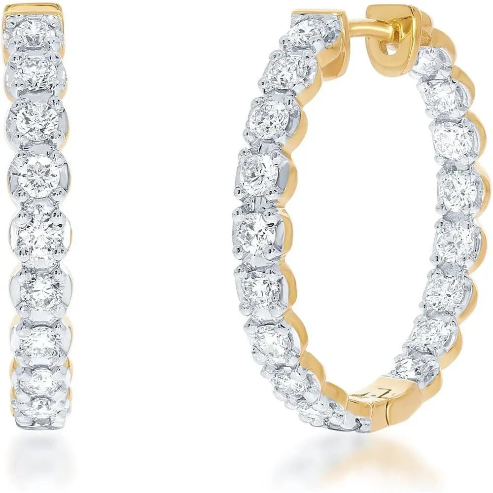 Lab Grown Diamond Inside - Out Hoop Earrings - Future Jewelry