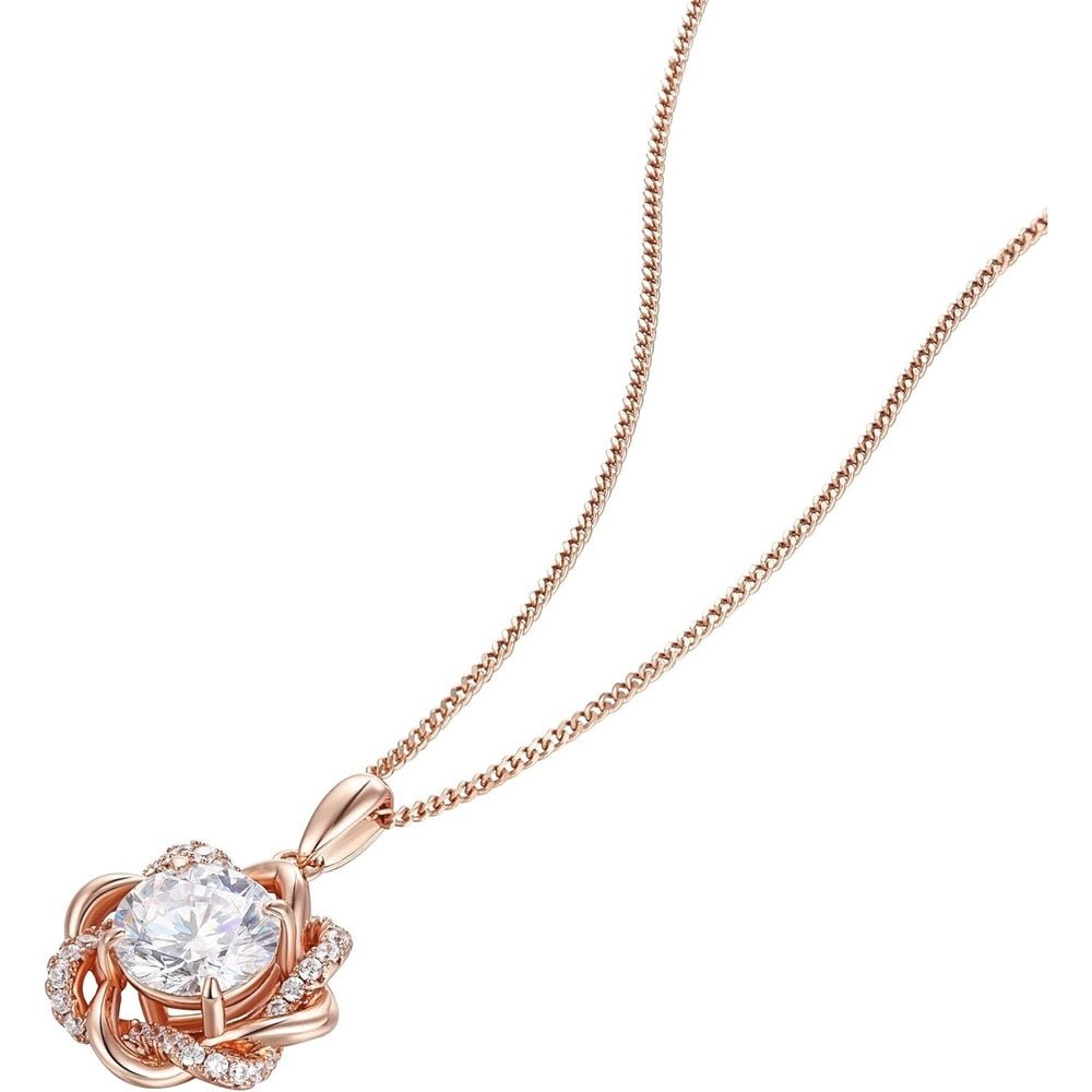 Lab Grown Diamond Pendant Necklace for Women, 1CT, 2CT, 3CT, D Color & VVS1 Clarity Lab Grown Diamond rose gold necklace Diamond Jewelry, 18K Rose with Certificate, Round Brilliant Cut, Romantic Gift - Future Jewelry