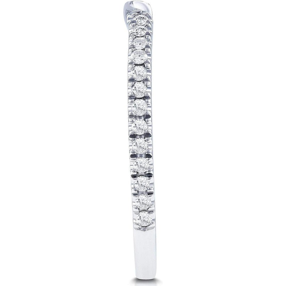 Lab Grown Diamond Shadow Wedding Band in 14K White Gold - Future Jewelry