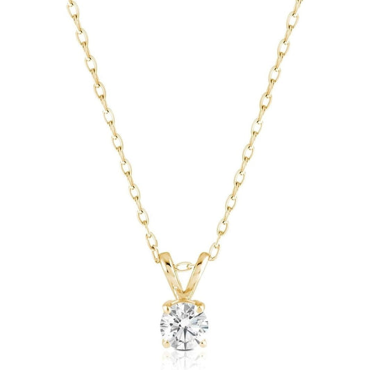 Lab Grown Diamond Solitaire Pendant in 14K Gold - Future Jewelry