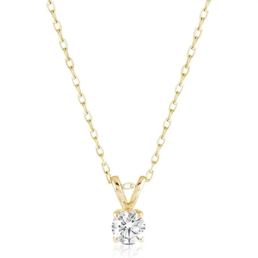 Lab Grown Diamond Solitaire Pendant in 14K Gold - Future Jewelry