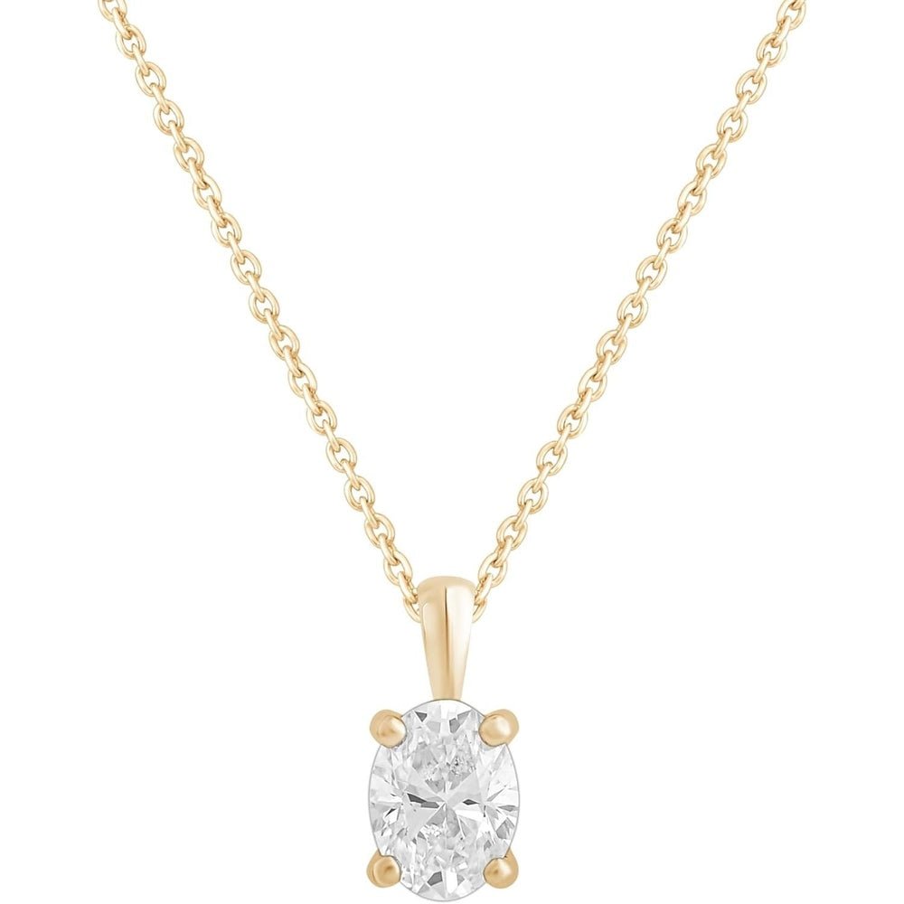 Lab Grown Diamond Solitaire Pendant in 14K Gold Options - Future Jewelry