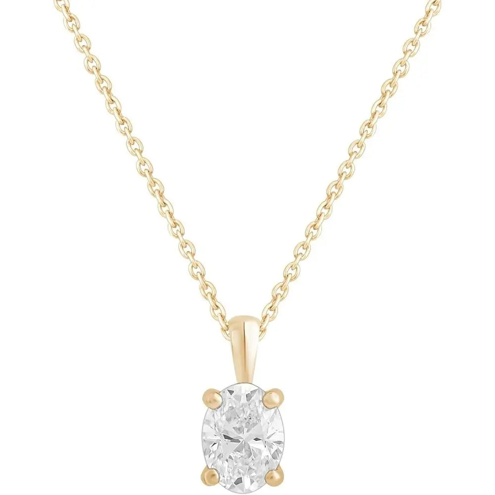 Lab Grown Diamond Solitaire Pendant in 14K Gold Options - Future Jewelry