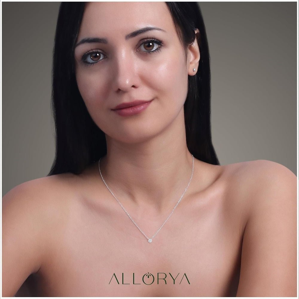 Lab Grown Diamond Solitaire Pendant in Sterling Silver - Future Jewelry