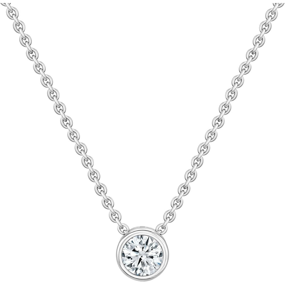Lab Grown Diamond Solitaire Pendant in Sterling Silver - Future Jewelry