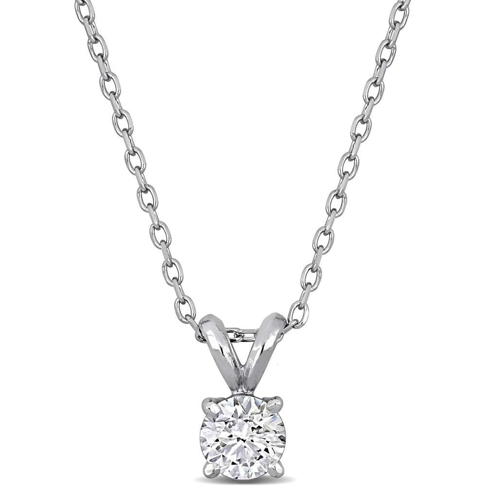 Lab - Grown Diamond Solitaire Pendant - With Unique laser engraved Diamond ID, VVS2 Clarity - D Color , 1/2 to 3 CT - Future Jewelry