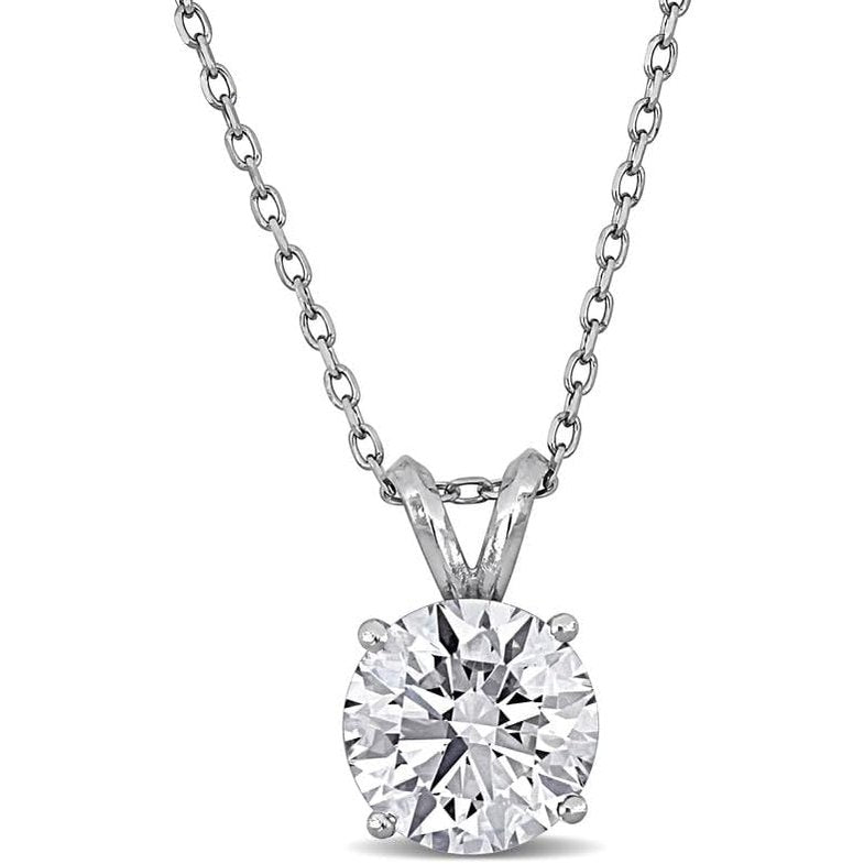 Lab - Grown Diamond Solitaire Pendant - With Unique laser engraved Diamond ID, VVS2 Clarity - D Color , 1/2 to 3 CT - Future Jewelry