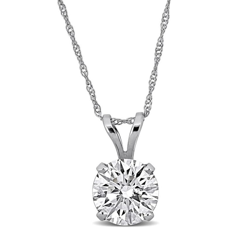Lab - Grown Diamond Solitaire Pendant - With Unique laser engraved Diamond ID, VVS2 Clarity - D Color , 1/2 to 3 CT - Future Jewelry
